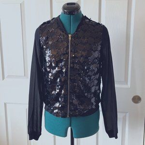 Soieblu Sequin Zip Up Jacket